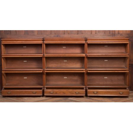 Set aus 3 Globe-Wernicke-Bücherschränken aus Eichenholz