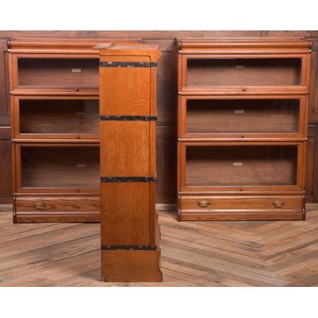 Set aus 3 Globe-Wernicke-Bücherschränken aus Eichenholz