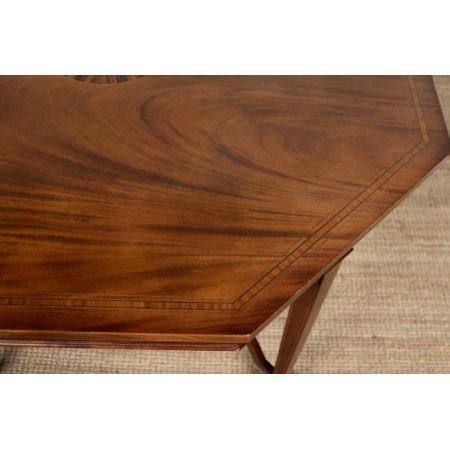 antiker, achteckiger Esstisch Mahagoni Ebenholz Massivholz 1880