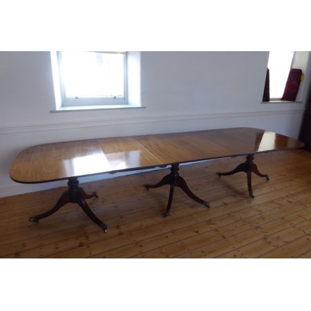 Großer antiker Sheraton Revival Esstisch aus Mahagoni, ca. 1900