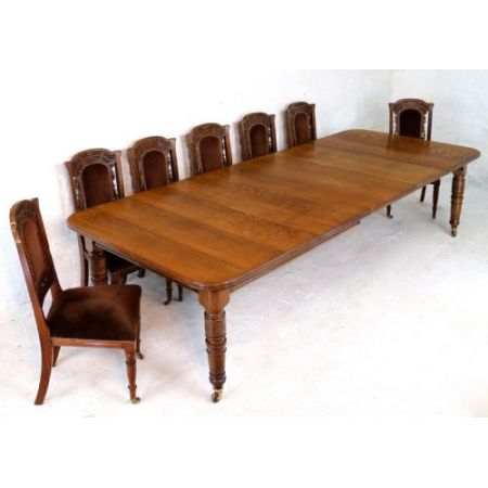 Ausziehbarer viktorianischer Esstisch aus Eiche 