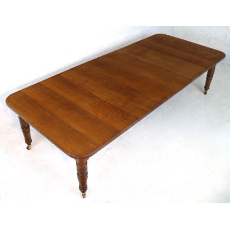 Ausziehbarer viktorianischer Esstisch aus Eiche 