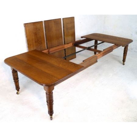 Ausziehbarer viktorianischer Esstisch aus Eiche 