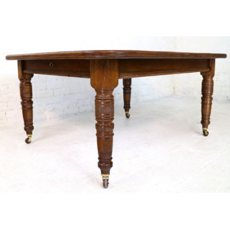 Ausziehbarer viktorianischer Esstisch aus Eiche 