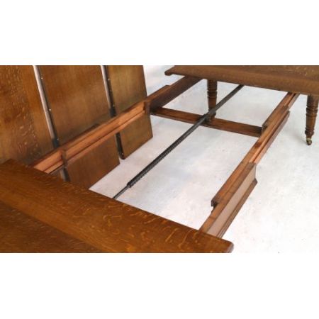 Ausziehbarer viktorianischer Esstisch aus Eiche 