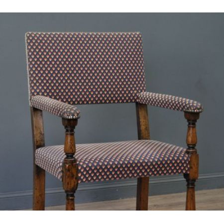 antikes Set aus sechs 6 geschnitzten Eichenküchenstühlen