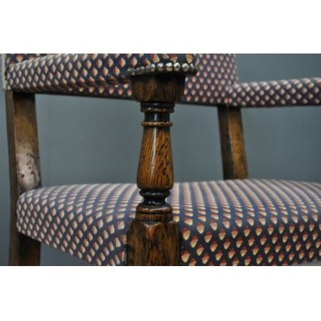 antikes Set aus sechs 6 geschnitzten Eichenküchenstühlen