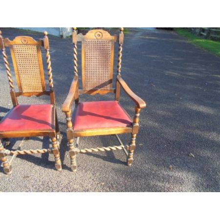 Antikes Set aus sechs Esszimmerstühlen aus Eiche