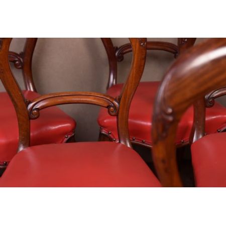 Hochwertiges viktorianisches Set mit sechs Esszimmerstühlen aus Mahagoni