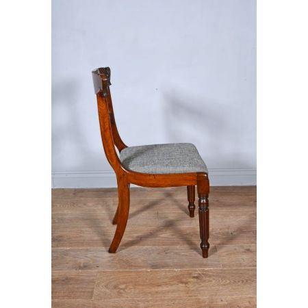 Satz von sechs Regentschafts-Mahagoni-Esszimmerstühlen