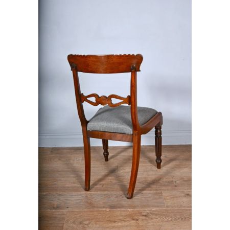 Satz von sechs Regentschafts-Mahagoni-Esszimmerstühlen