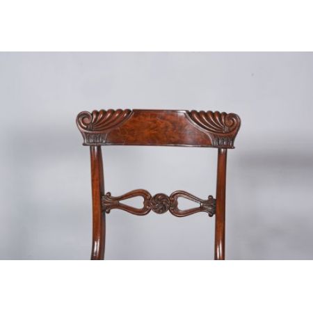 Satz von sechs Regentschafts-Mahagoni-Esszimmerstühlen