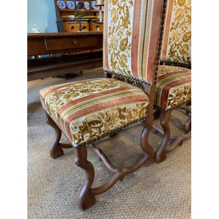 Antikes Set aus sechs Stühlen mit hoher Rückenlehne