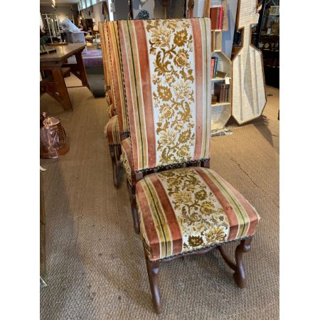 Antikes Set aus sechs Stühlen mit hoher Rückenlehne