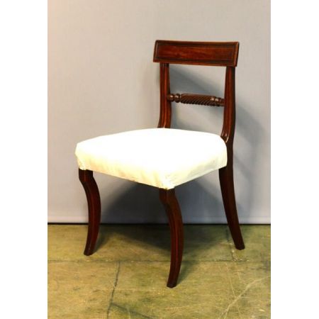 Antiker Satz von sechs Esszimmerstühlen aus Mahagoni 