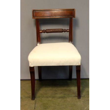 Antiker Satz von sechs Esszimmerstühlen aus Mahagoni 