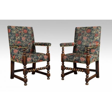 Set mit zwölf Esszimmerstühlen aus Eiche, antik, ca. 1910