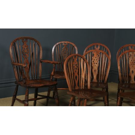 Antikes englisches Set mit 10 Windsor Rückenlehnen Stühlen, ca. 1900 
