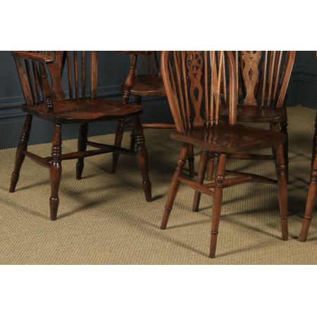 Antikes englisches Set mit 10 Windsor Rückenlehnen Stühlen, ca. 1900 