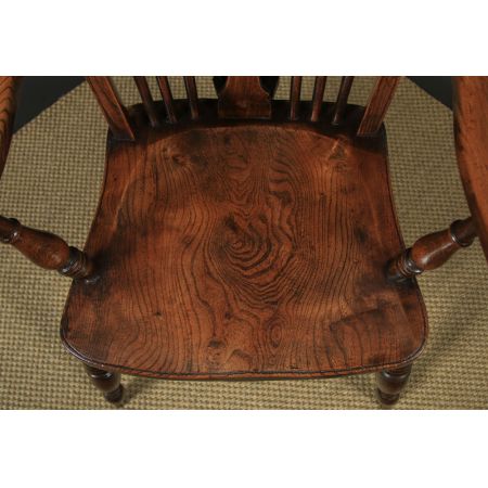 Antikes englisches Set mit 10 Windsor Rückenlehnen Stühlen, ca. 1900 