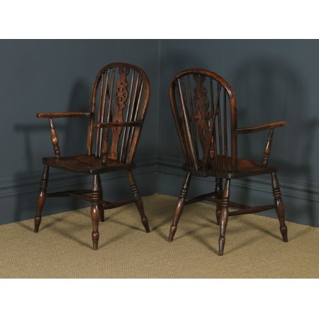 Antikes englisches Set mit 10 Windsor Rückenlehnen Stühlen, ca. 1900 