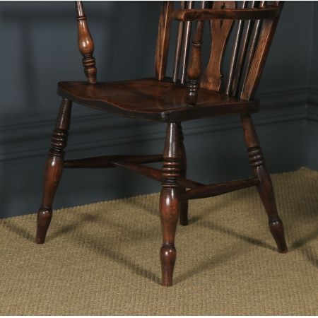 Antikes englisches Set mit 10 Windsor Rückenlehnen Stühlen, ca. 1900 