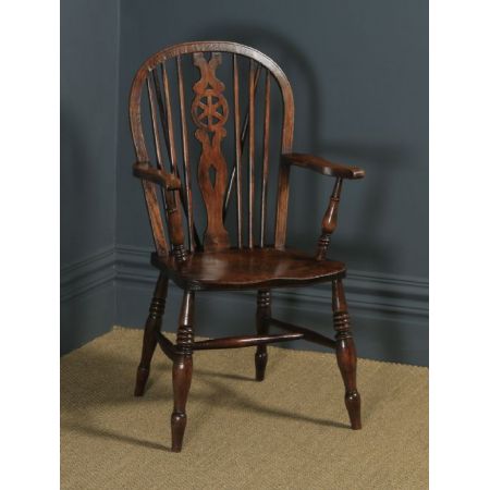 Antikes englisches Set mit 10 Windsor Rückenlehnen Stühlen, ca. 1900 