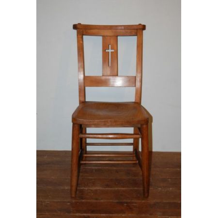 Antikes Set aus vier Kapellenstühlen aus Ulmenholz, ca. 1880