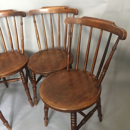Antiker Satz von vier Penny Windsor Stühlen aus dem 19. Jahrhundert