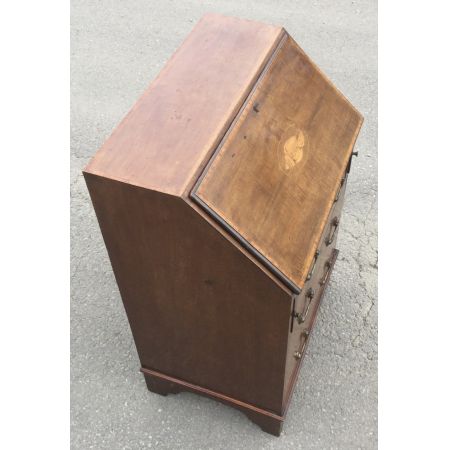 Antikes, kleines Inlaid Schreibbüro aus Mahagoni, ca. 1900