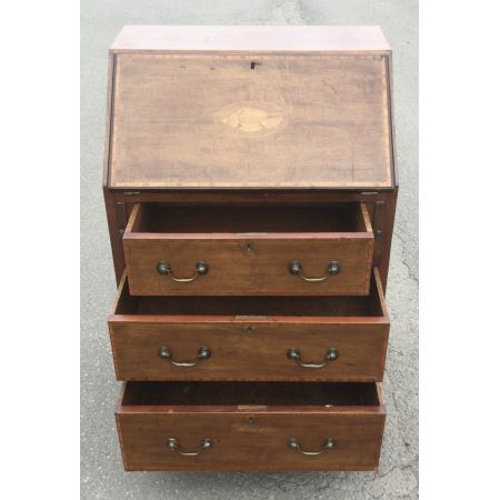 Antikes, kleines Inlaid Schreibbüro aus Mahagoni, ca. 1900