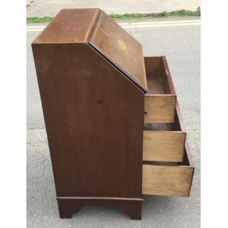 Antikes, kleines Inlaid Schreibbüro aus Mahagoni, ca. 1900