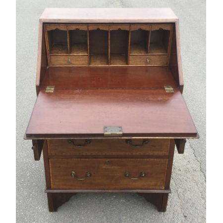 Antikes, kleines Inlaid Schreibbüro aus Mahagoni, ca. 1900