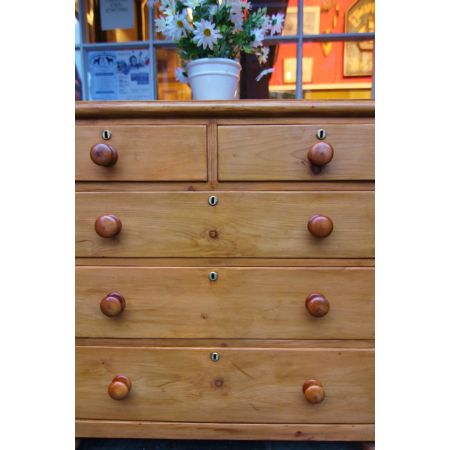 Kommode aus Kiefernholz mit Schubladem und ovalen Messingschildern aus dem 19. Jahrhundert