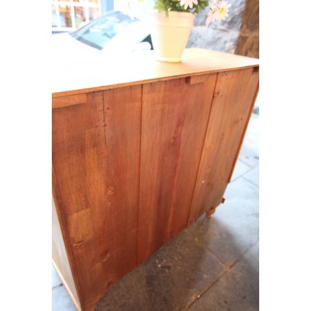 Kommode aus Kiefernholz mit Schubladem und ovalen Messingschildern aus dem 19. Jahrhundert