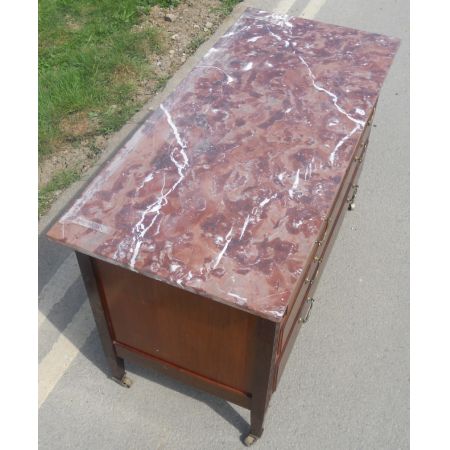 Antike edwardianische Kommode aus Mahagoni mit einer Mamorplatte