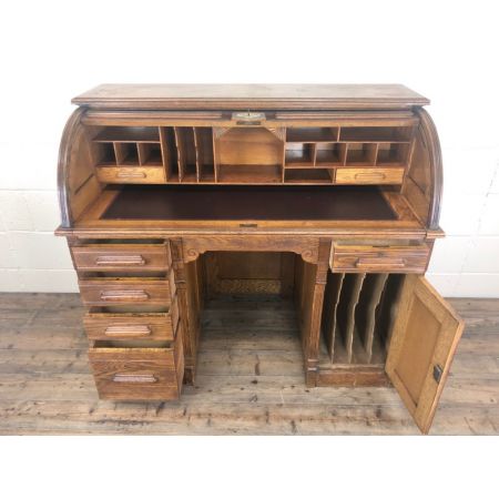 Antiker RollTop-Scheibtisch aus Eiche