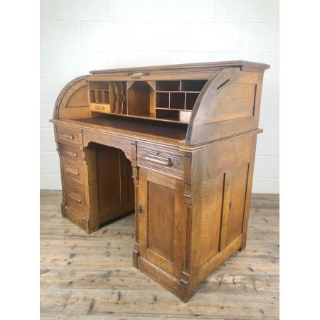 Antiker RollTop-Scheibtisch aus Eiche