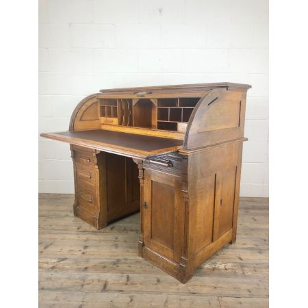 Antiker RollTop-Scheibtisch aus Eiche