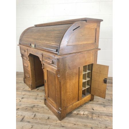 Antiker RollTop-Scheibtisch aus Eiche