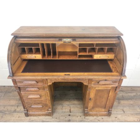 Antiker RollTop-Scheibtisch aus Eiche