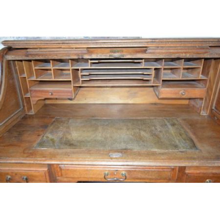 Antiker viktorianischer Roll-Top Schreibtisch aus Eiche