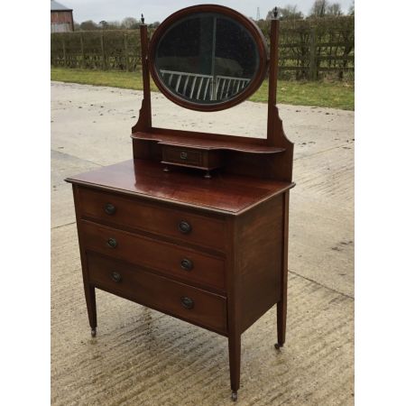 Edwardianische Inlaid Kommode mit Kippspiegel