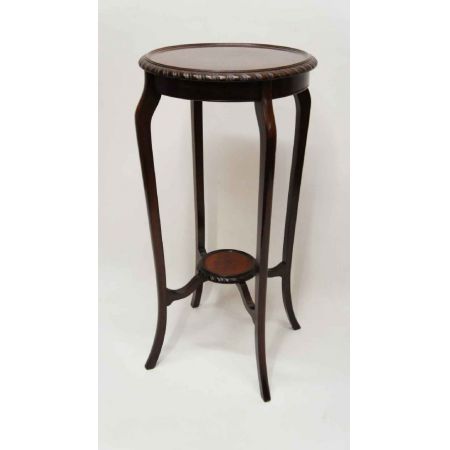 Antiker, zweistufiger Planzenständer aus Walnussholz