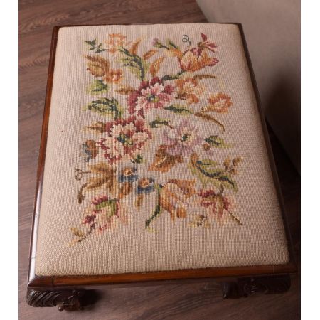 Antiker Hocker aus Mahagoni