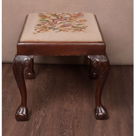 Antiker Hocker aus Mahagoni