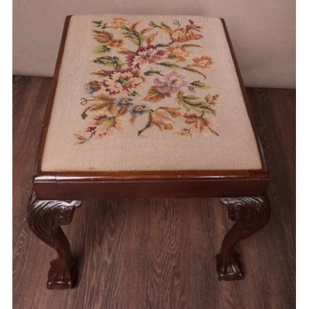 Antiker Hocker aus Mahagoni