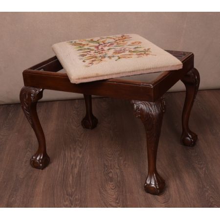 Antiker Hocker aus Mahagoni