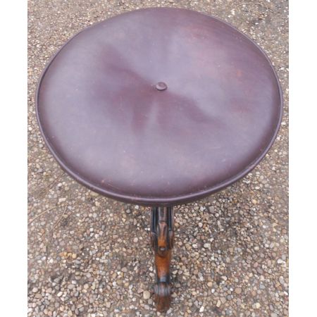 Antiker viktorianischer Stativ Klavierhocker aus Walnuss