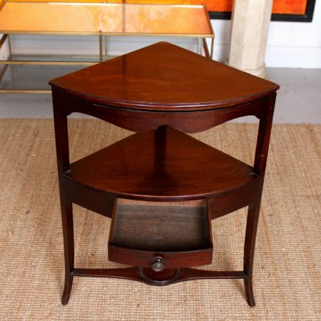 Antiker, georgischer Eckwaschständer aus Mahagoni